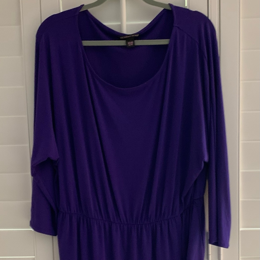Purple middle-sinched Victoria Secret dress. 3/4 sleeves. XL